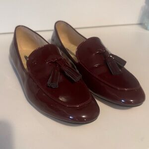 Zara Women’s Burgundy Tassel Loafers Size 9